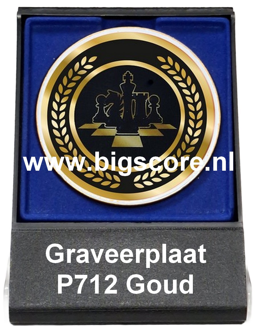 Schaken Acyl in medailledoosje Blauw-Zwart G/Z/B